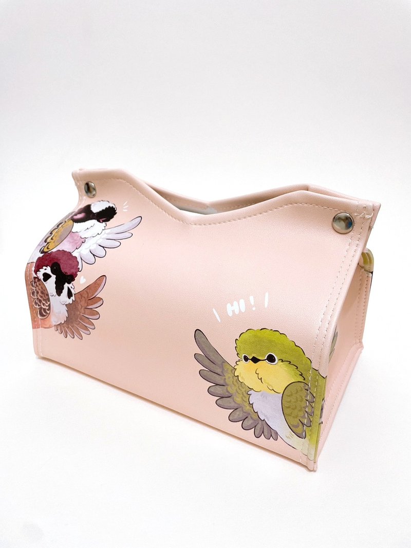 Rolia's 手作【SAY HI !】山雀/麻雀/白头翁/绿绣眼  PU皮革 面纸 - 纸巾盒 - 人造皮革 