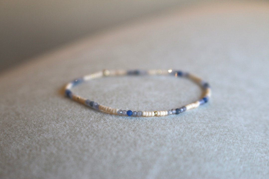 九月诞生石 蓝宝石 手环 天然石 - 新朋友 - - 手链/手环 - 半宝石 蓝色