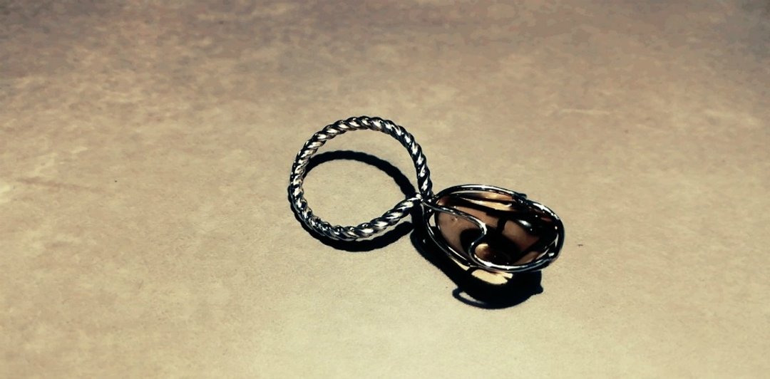 Antique Silver Spoon Remake Ring with Natural Stone_0599 Ladies - 戒指 - 纯银 银色