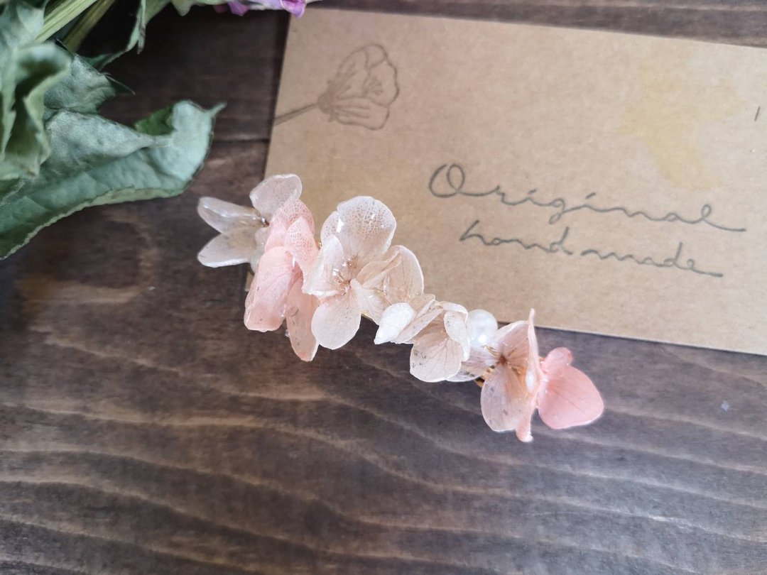 Valletta / Hair ornament / Small size / pink beige / Flower field frills - 发饰 - 植物．花 粉红色