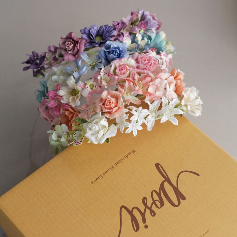 Simple Flower Headband Handmade Mulberry Paper Flower - 发饰 - 纸 多色