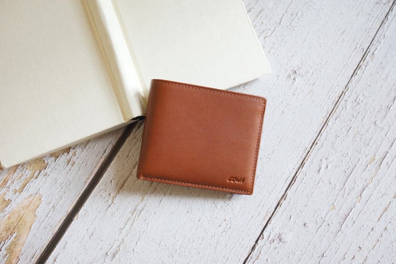 职人侧掀式短夹 - 皮夹/钱包 - 真皮 咖啡色