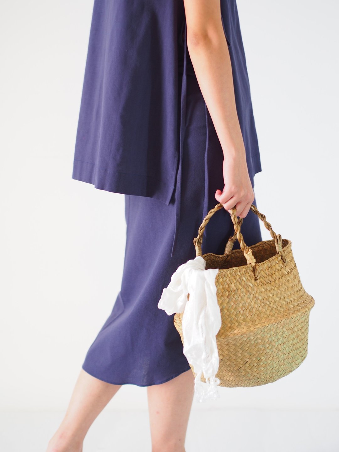 ByTheSea Wrap Skirt - Navy - 裙子 - 棉 蓝色