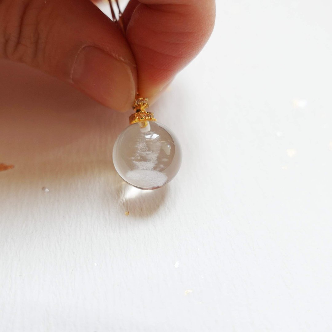 白水晶麋鹿 项链坠 水晶项链925银 - 项链 - 水晶 白色