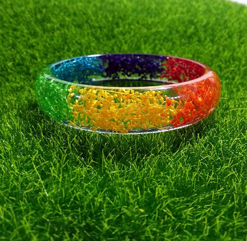 六色彩色彩红迷你满天星干燥花手镯 - 手链/手环 - 植物．花 多色