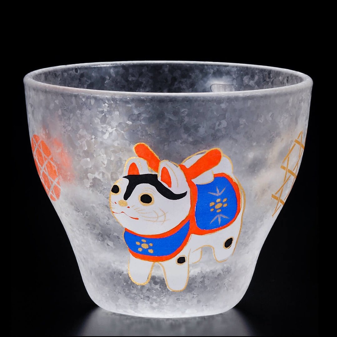 90cc【狗】12生肖 日本ADERIA清酒杯 12生肖杯 招福杯定制 - 酒杯/酒器 - 玻璃 白色