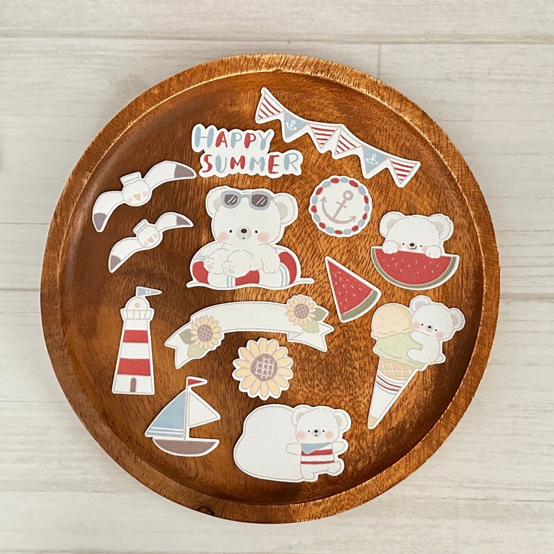 [Flake Sticker] 夏日色彩北极熊 [FlakeSticker] - 贴纸 - 纸 多色