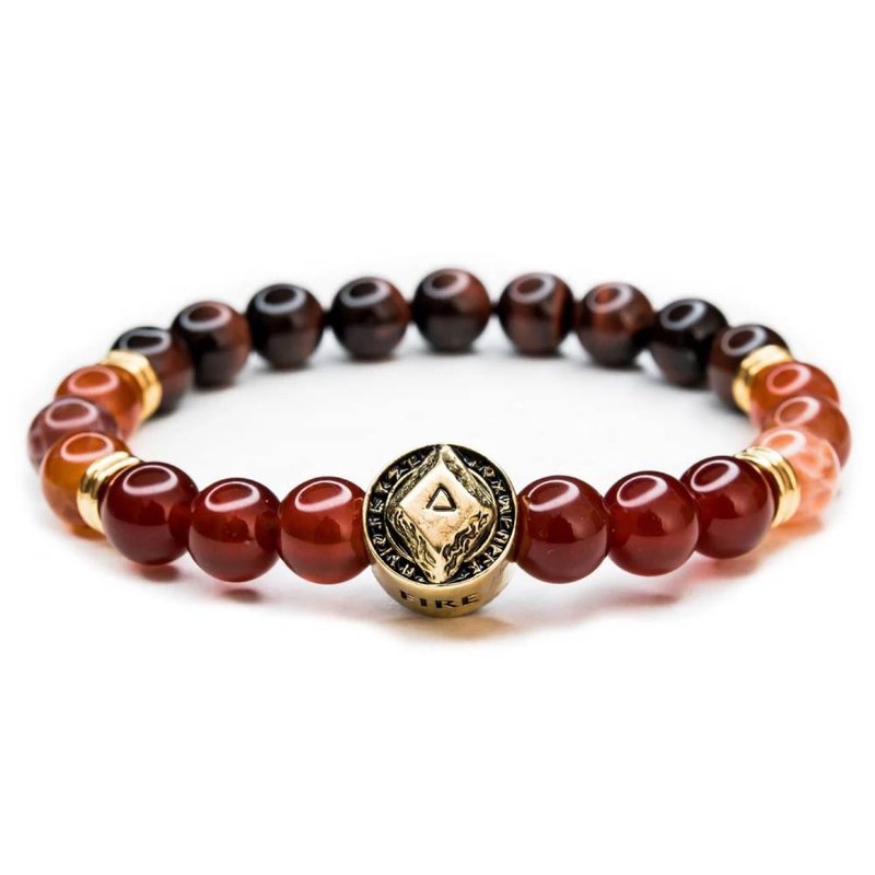 古典四元素。火 (铜) 台湾原创设计手工手环手链串珠饰品配件 - 手链/手环 - 铜/黄铜 红色
