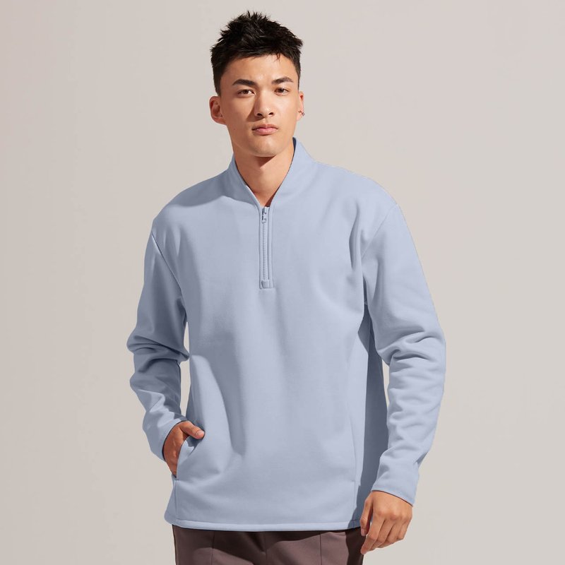 REBOOT动能-亨利领半开襟抽绳上衣-阿什利蓝 - 男装上衣/T 恤 - 聚酯纤维 蓝色