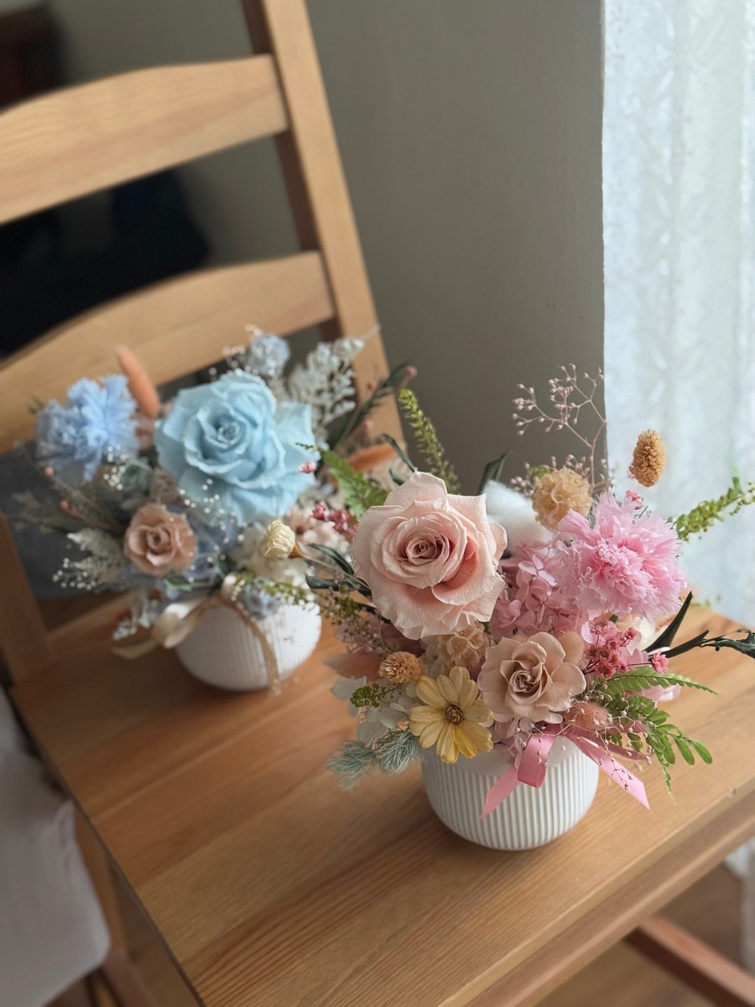 康乃馨 永生盆花 干燥盆花礼 母亲节 - 干燥花/捧花 - 植物．花 粉红色