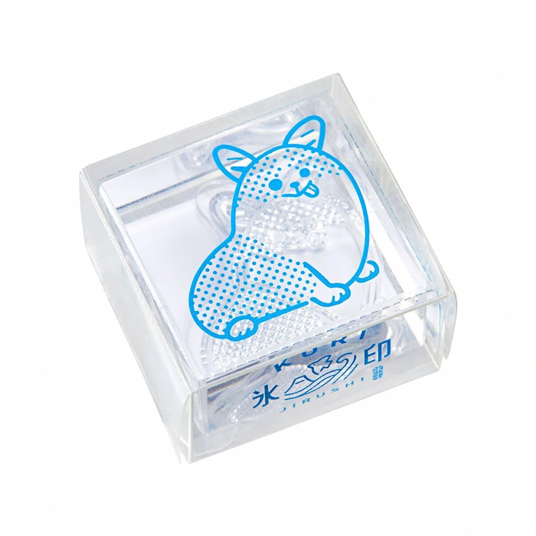 KING JIM HITOTOKI 冰块水晶印章 第 1 弹/ L/ 柯基犬 - 印章/印台 - 其他材质 透明