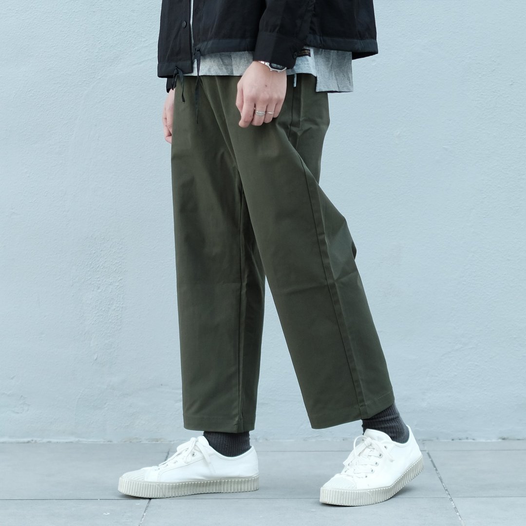 宽版长裤 Wide Chino/简约/素色/情侣服/宽松 - 男士长裤 - 棉 黑色