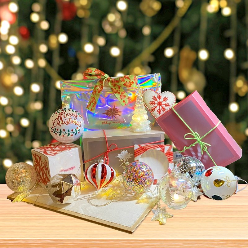 【礼物首选】【5种定制圣诞装饰】所有商品皆可加 - 纸盒/包装盒 - 其他材质 多色