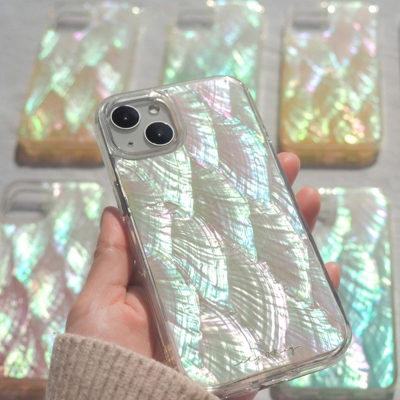 天然珍珠母贝 手工礼物 渐变色 iPhone手机壳 滴胶美学 - 手机壳/手机套 - 贝壳 多色