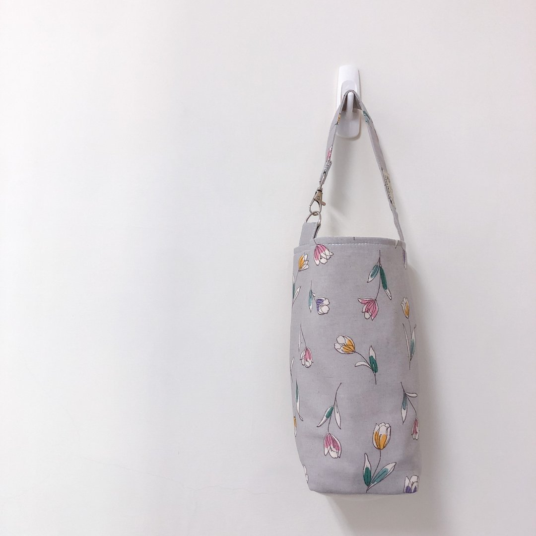 【雪花梨】郁金香 Gray 手工饮料提袋/ 散步小提袋/ 环保杯袋 - 其他 - 棉 多色