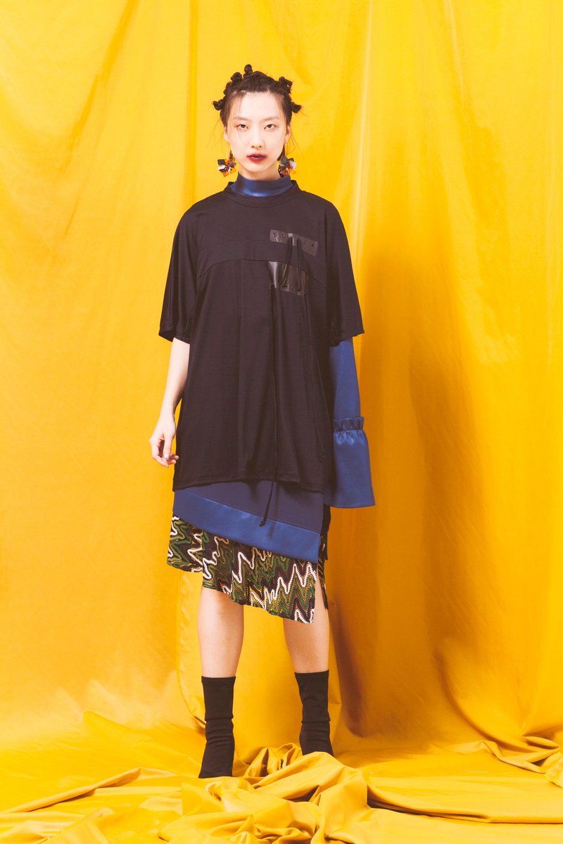 ENVOL AVEC NING CAMPBELL T-SHIRT - 1 深蓝色 - 女装 T 恤 - 其他材质 蓝色