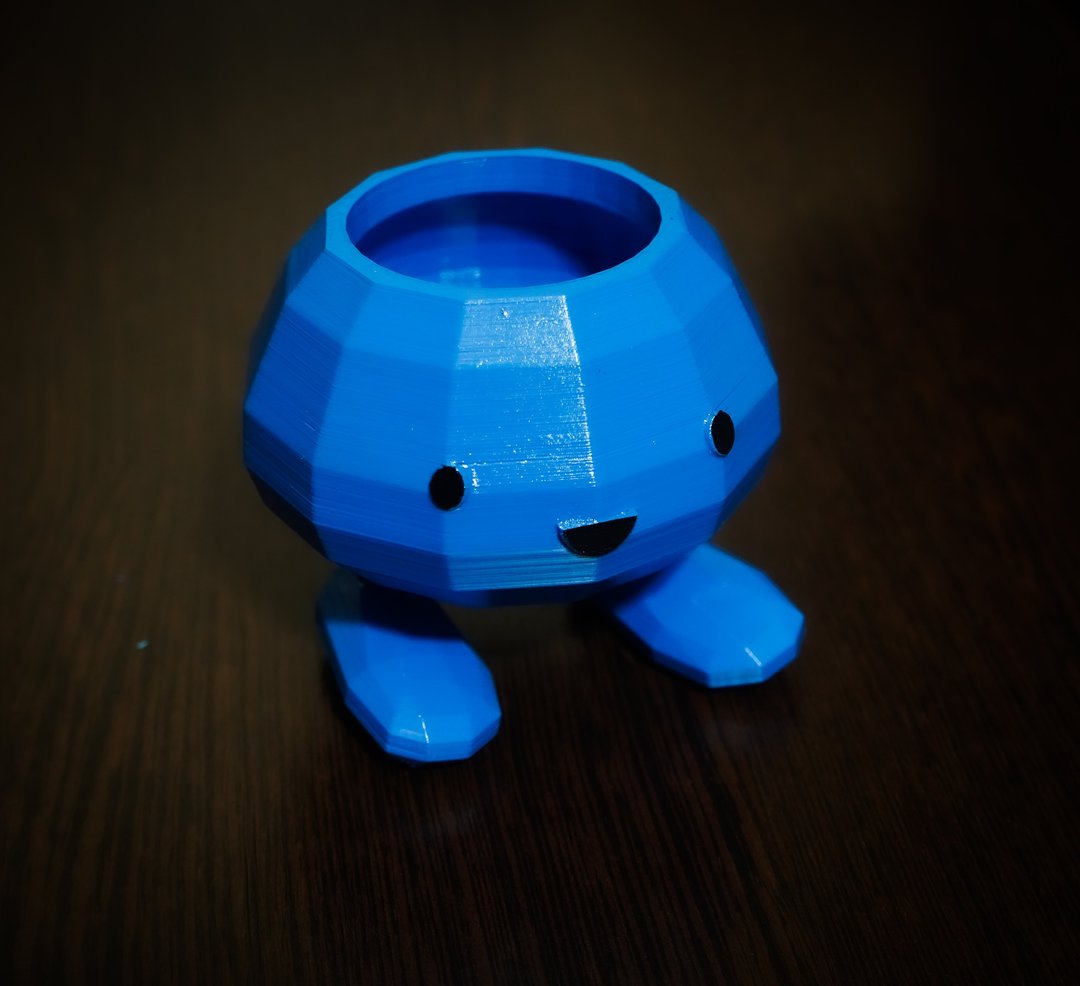 Oddish planter with Snap Together Legs | cute Pot Planter - 花瓶/陶器 - 塑料 蓝色