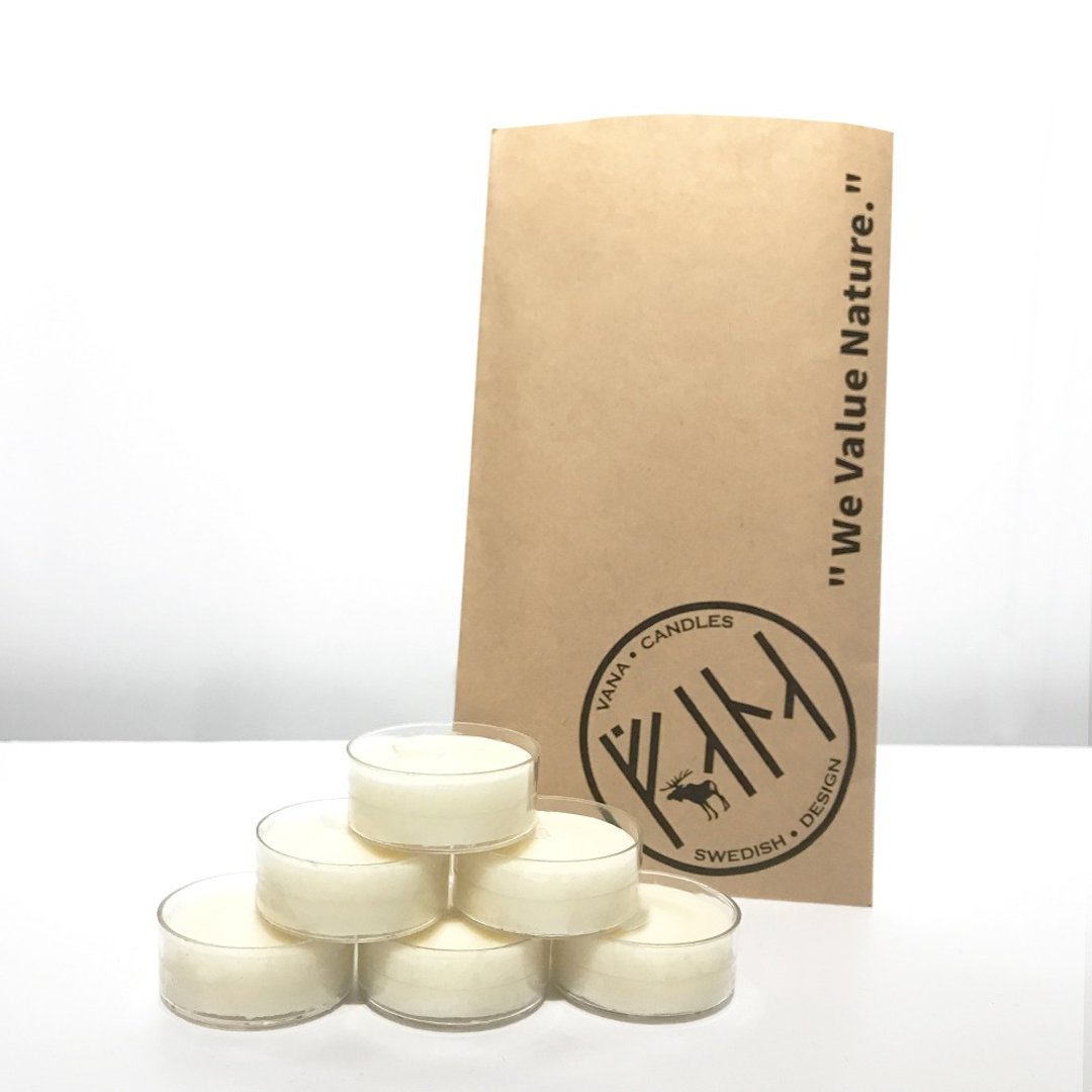 Vana Candles 大豆香氛小茶蜡烛 12克6入组 - 蜡烛/烛台 - 蜡 白色