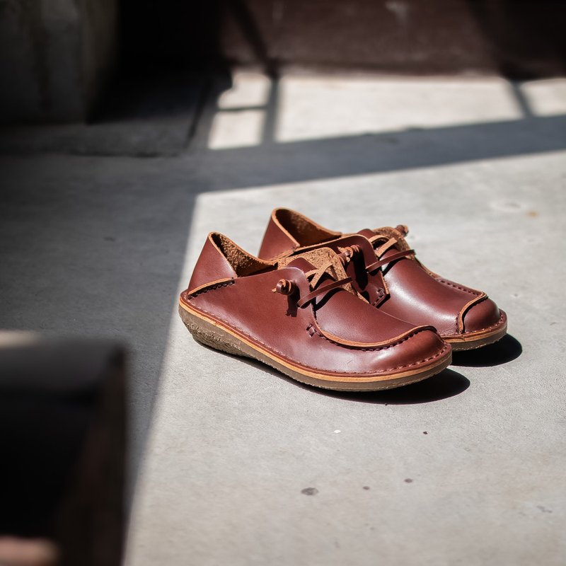 成为正式的懒人 植鞣革 牛皮鞋 后踩鞋_油咖 女鞋 大尺码 - 其他女款皮鞋 - 真皮 咖啡色