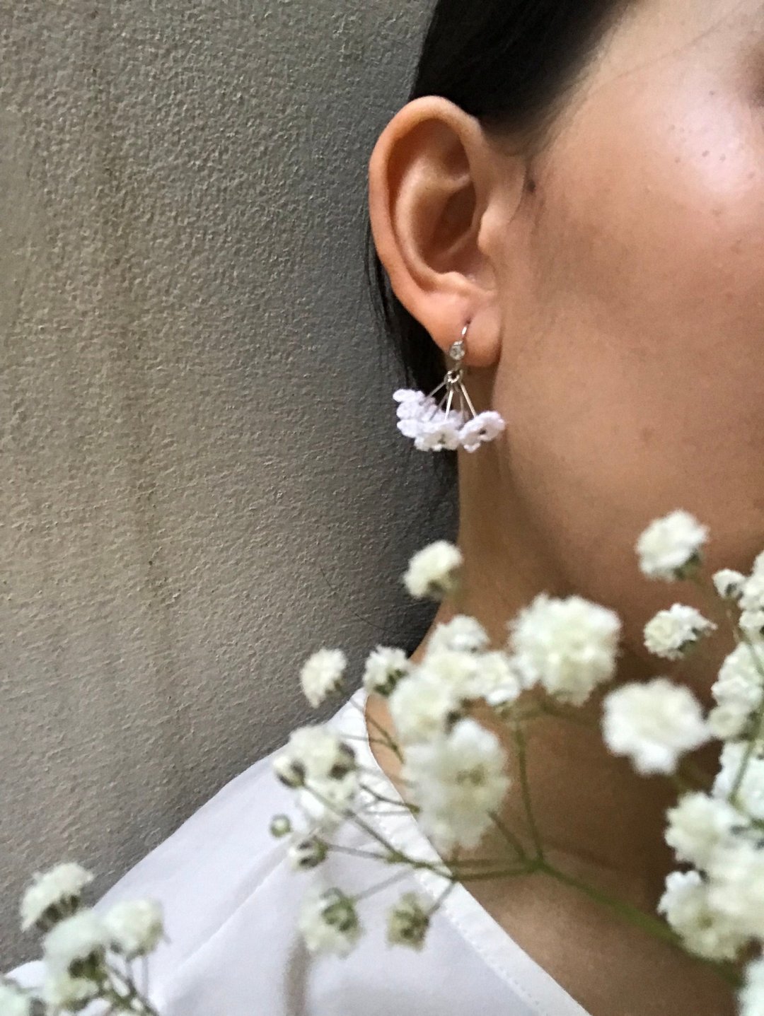 耳環/耳夾 6 Simple Minimal Gypsophila earring - 耳环/耳夹 - 贵金属 多色