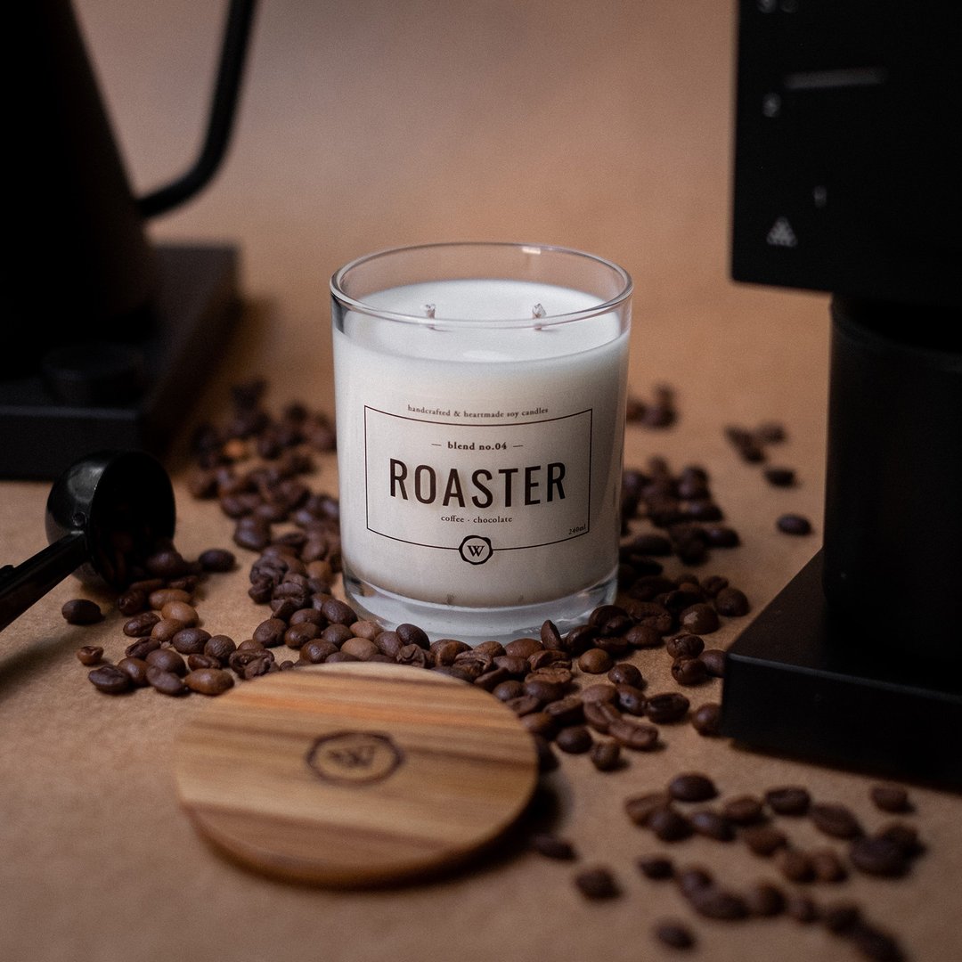 Soy Candle Roaster Blend Jar Series - Coffee &amp; Chocolate - 蜡烛/烛台 - 其他材质 白色