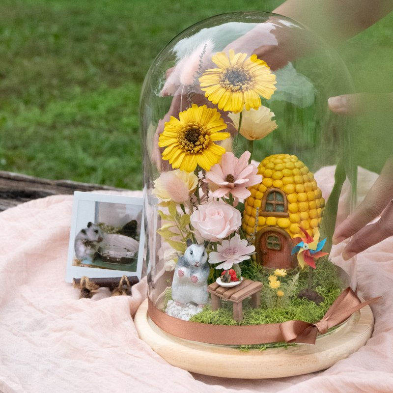 【定制宠物骨灰花盅】森林小岛-香甜温馨的玉米小屋 - 干燥花/捧花 - 植物．花 黄色