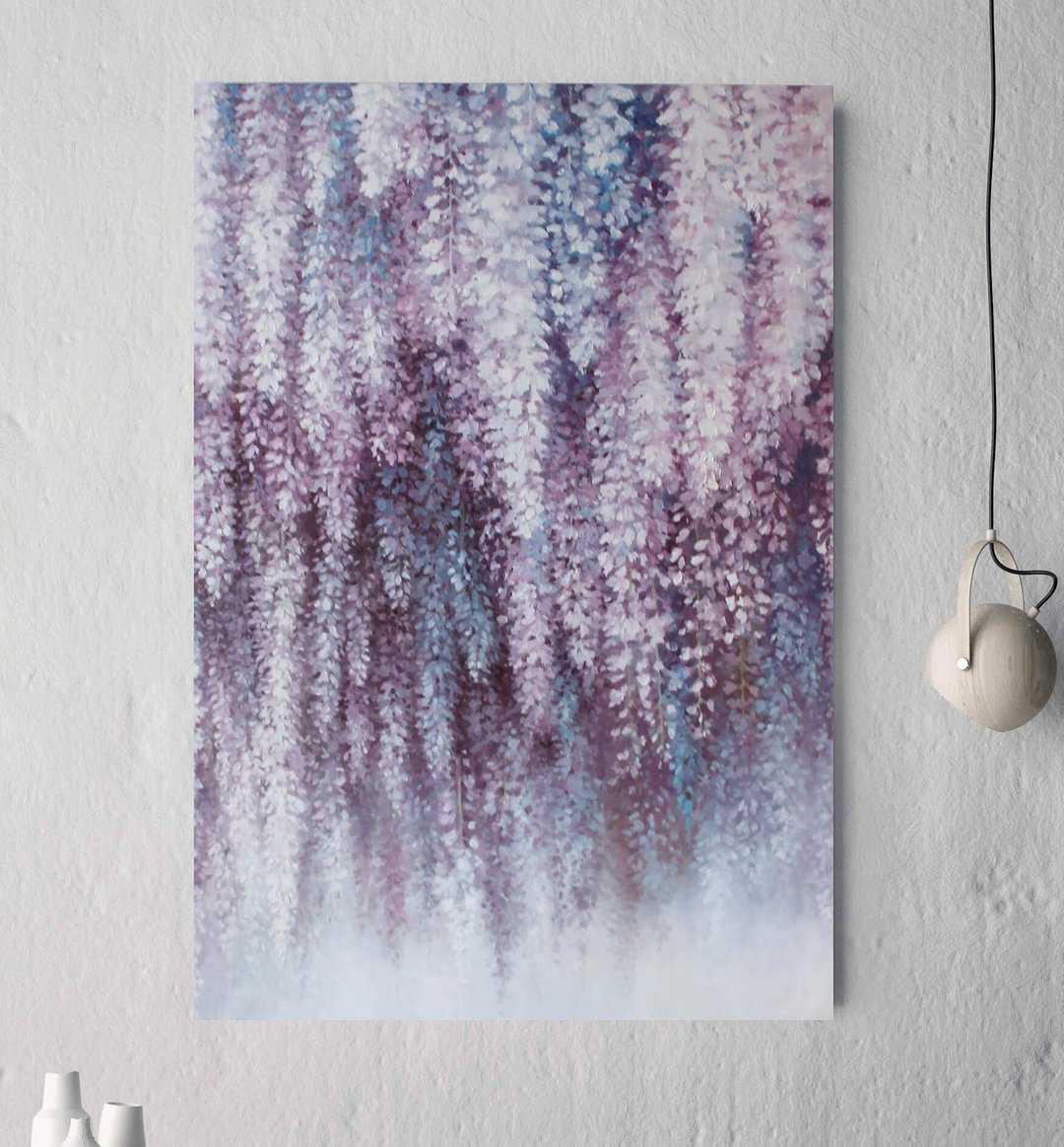 紫藤画 | 紫色花卉墙艺术 | 紫藤 - 墙贴/壁贴 - 棉 紫色