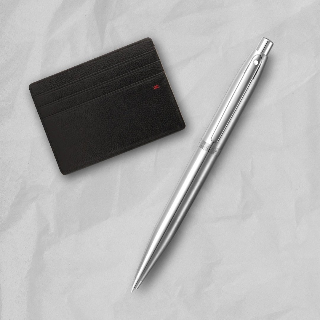 【SHEAFFER】VFM 系列银原子笔 + 经典卡夹礼盒 免费刻字 - 圆珠笔/中性笔 - 其他金属 银色