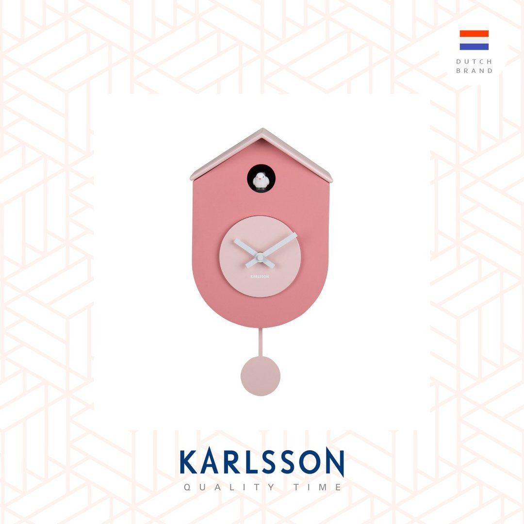 荷兰Karlsson, Grato Cuckoo 粉红色摇摆布谷鸟挂钟(整点报时) - 时钟/闹钟 - 塑料 粉红色
