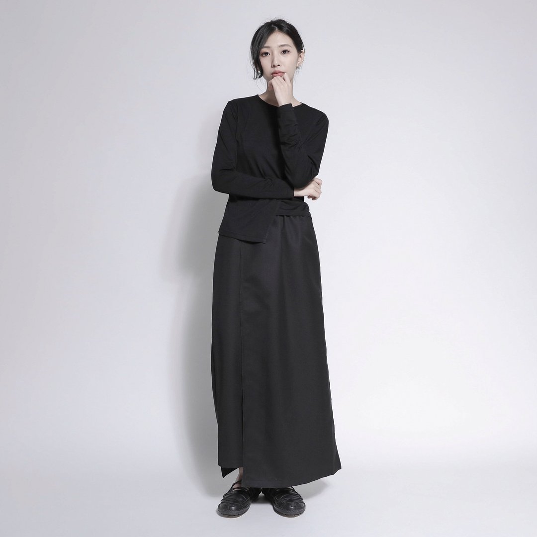 SU:MI said Pedestrian 行者宽裤裙_7AF201_黑 - 女装长裤 - 棉 黑色