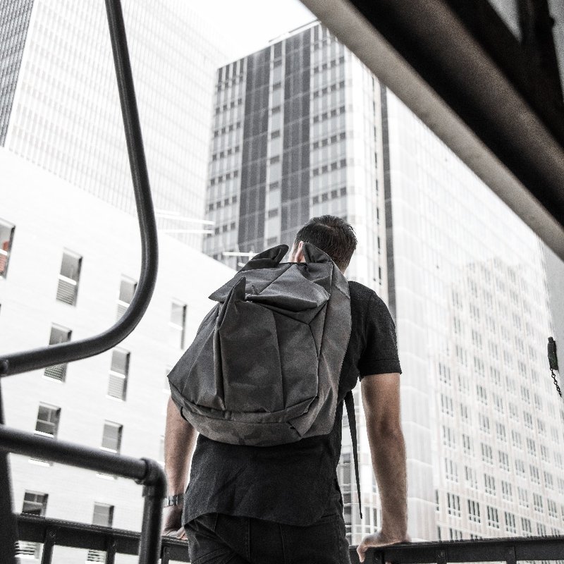 ORIBAGU 折纸包_黑迷彩犀牛 后背包_小 - 后背包/双肩包 - 其他材质 黑色