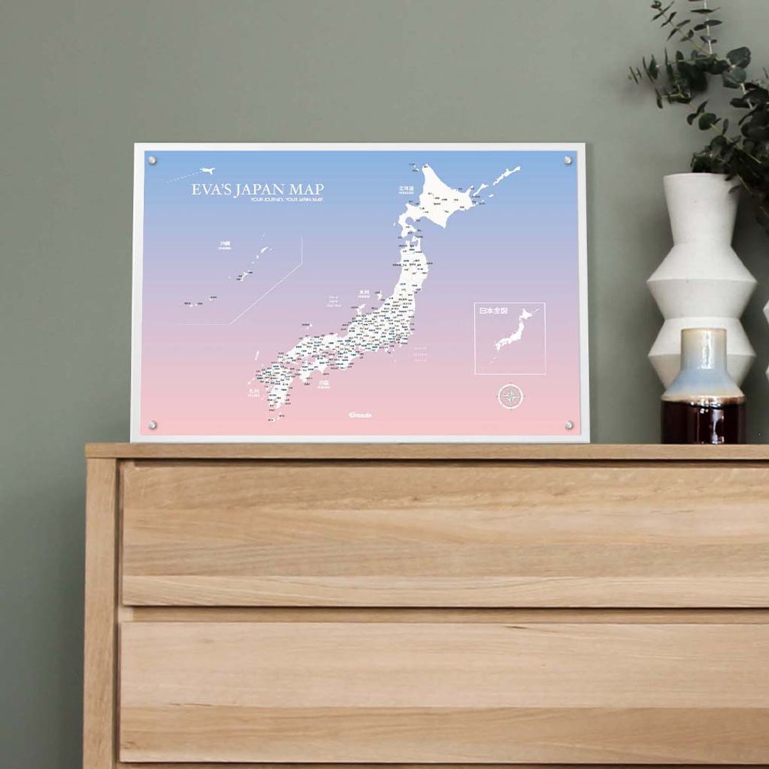 日本地图 - 订制磁吸系列海报 - 樱花粉 (定制化礼物)-IKEA 留言板款 - 海报/装饰画/版画 - 纸 粉红色