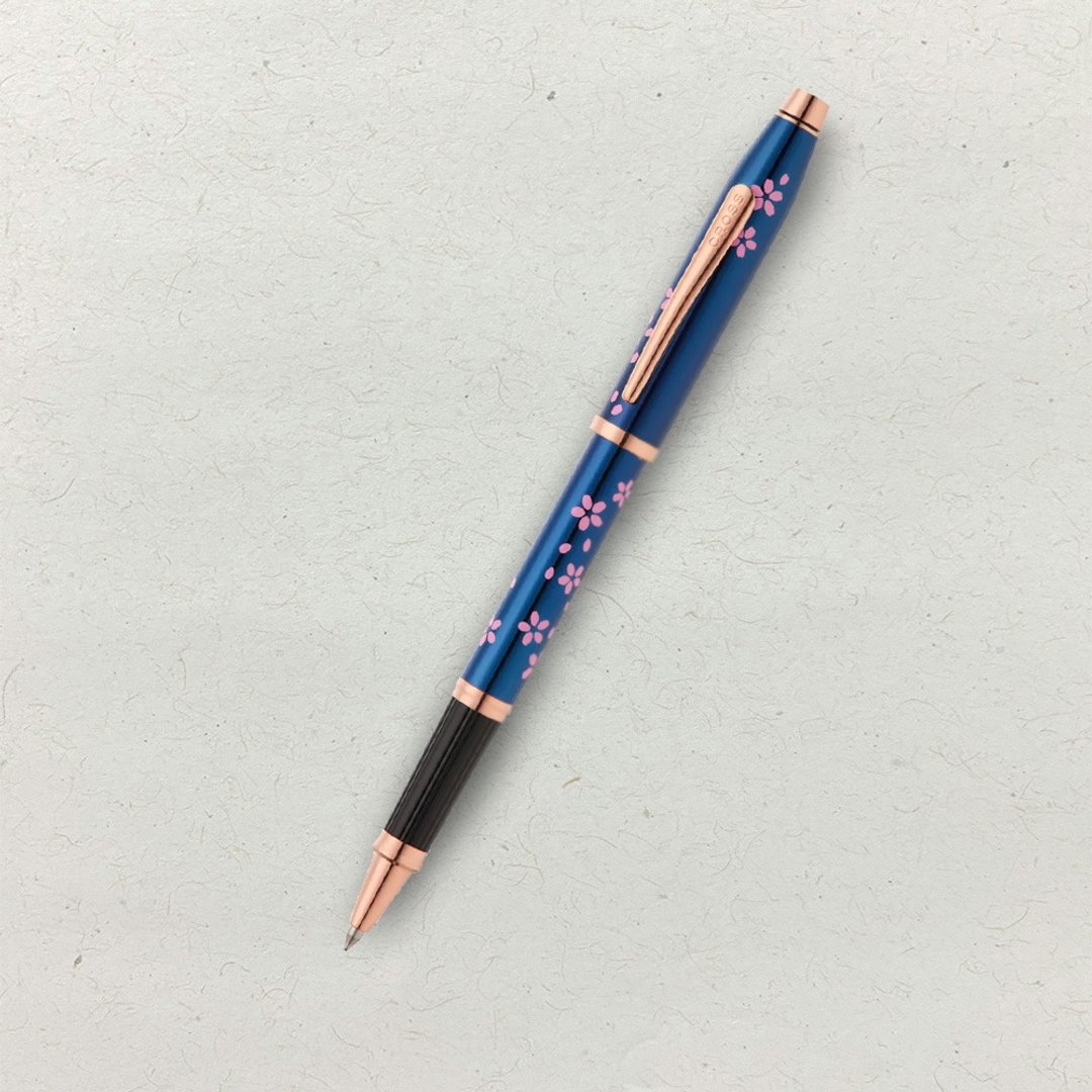 【CROSS】新世纪樱花系列 亮蓝漆镀金钢珠笔(原厂正货) - 钢珠笔 - 其他金属 蓝色