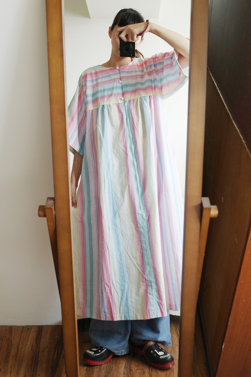 Vintage 美国宽袖可爱睡衣洋装 - 洋装/连衣裙 - 棉．麻 