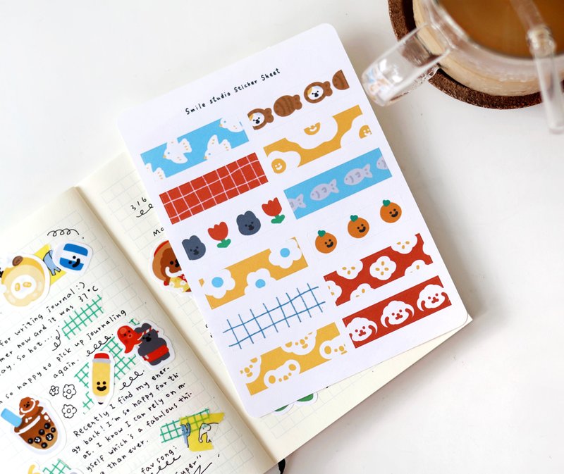 Smile Studio 胶带型 哑光贴纸套组 - 贴纸 - 纸 