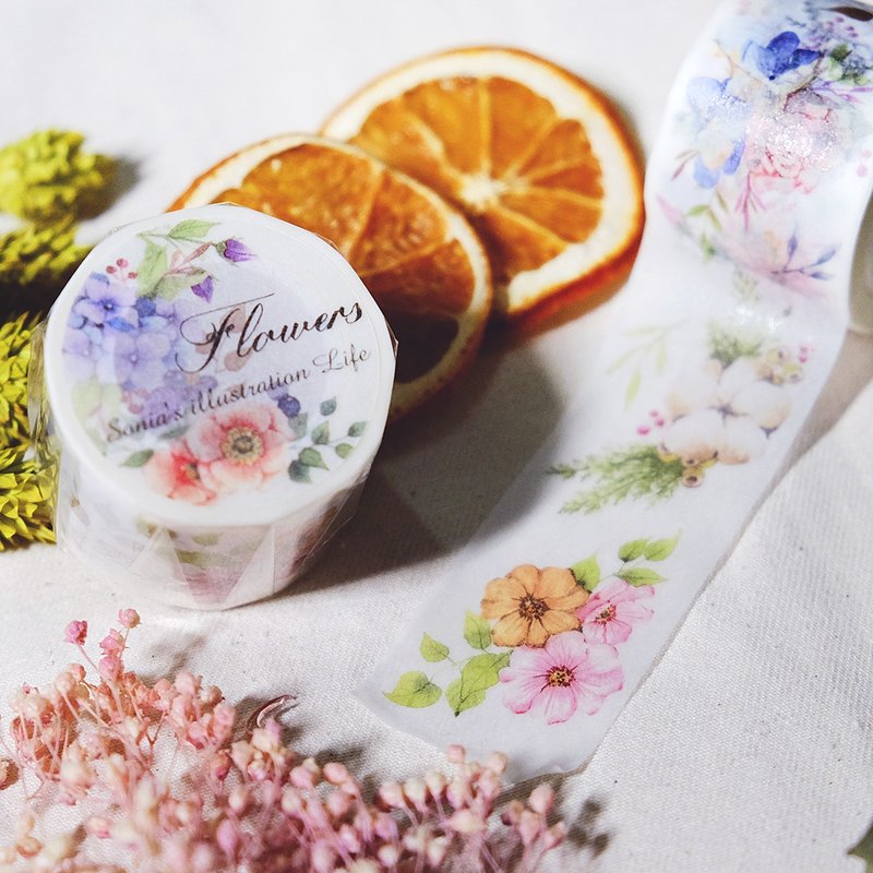 Flowers纸胶带(3cm)ー售完不再加印 - 纸胶带 - 纸 