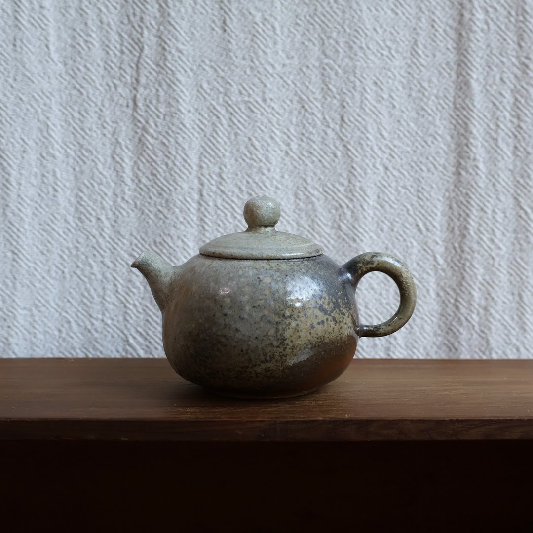 青石 柴烧陶手工茶壶 - 茶具/茶杯 - 陶 绿色