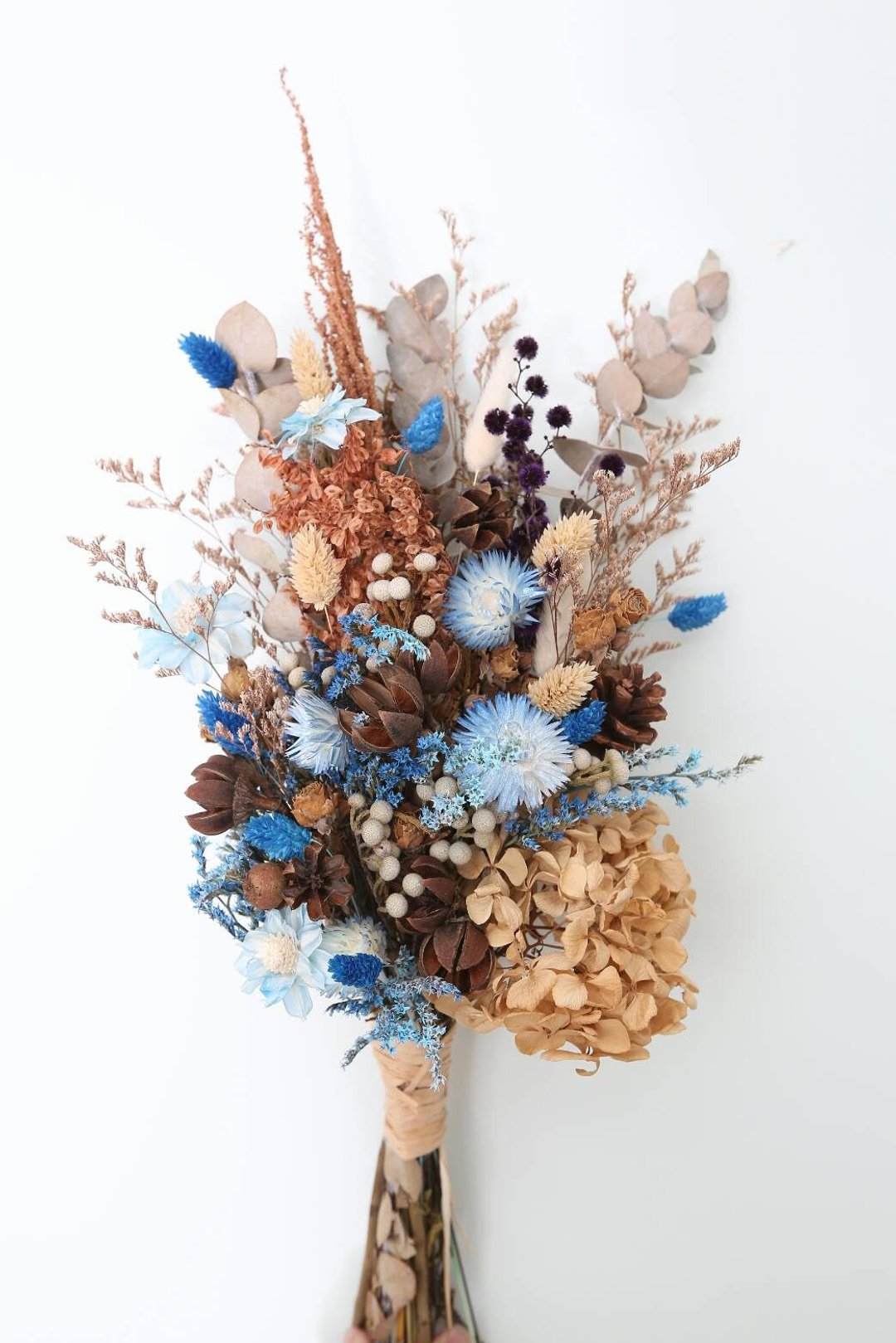 【Hydrangea Studio】手作 蓝色清新长型干燥捧花 花束 拍照 造型 婚纱 - 植栽/盆栽 - 植物．花 