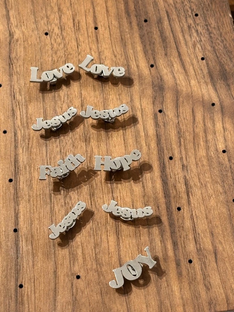 信仰耳语个人化钛钢耳环 - 耳环/耳夹 - 不锈钢 