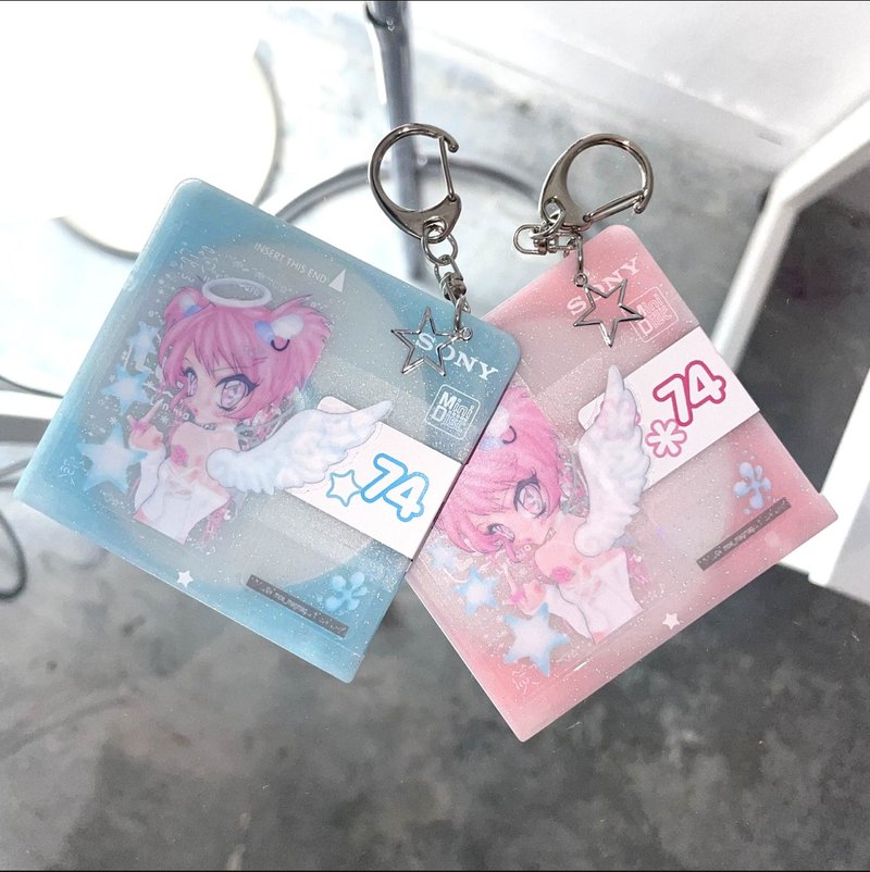 Glitter Mini Disc 钥匙扣　蓝色 - 其他 - 塑料 蓝色