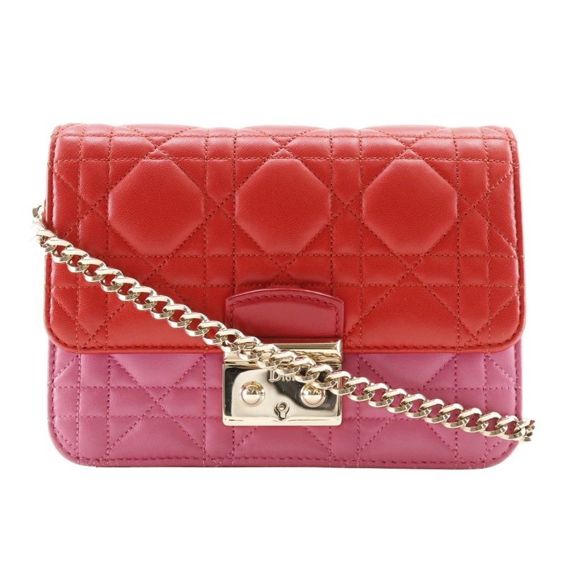 【日本直送】Christian Dior Dior 链条肩背包 Cannage 2WAY S0252OTRI M79D 羊皮 红色/粉红色 女性【二手】 - 侧背包/斜挎包 - 真皮 红色