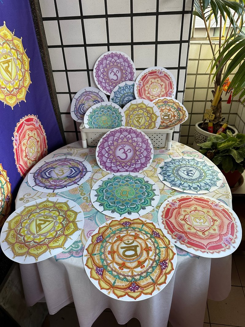 周年庆特惠3组正能量居家办公瑜伽美学PVC壁贴喜悦禅七脉轮曼陀罗 - 墙贴/壁贴 - 防水材质 多色