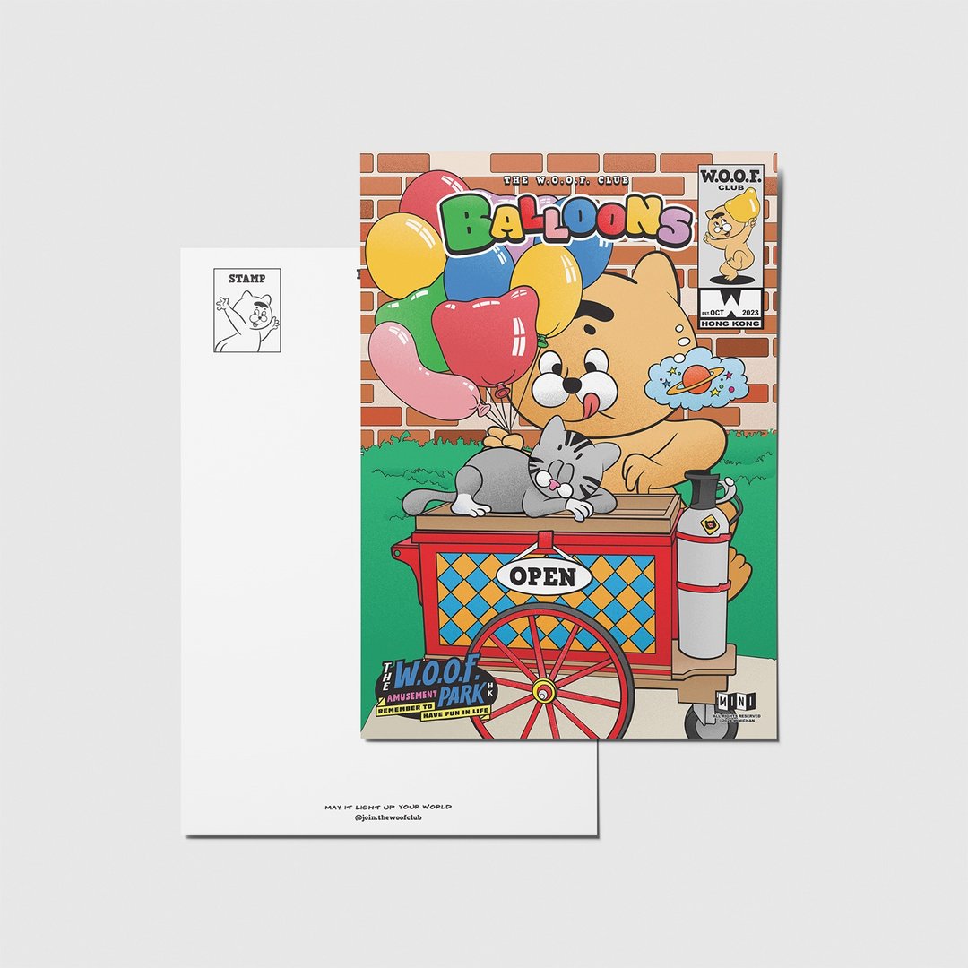 W.O.O.F. Park 系列明信片 - 气球 - 卡片/明信片 - 纸 多色