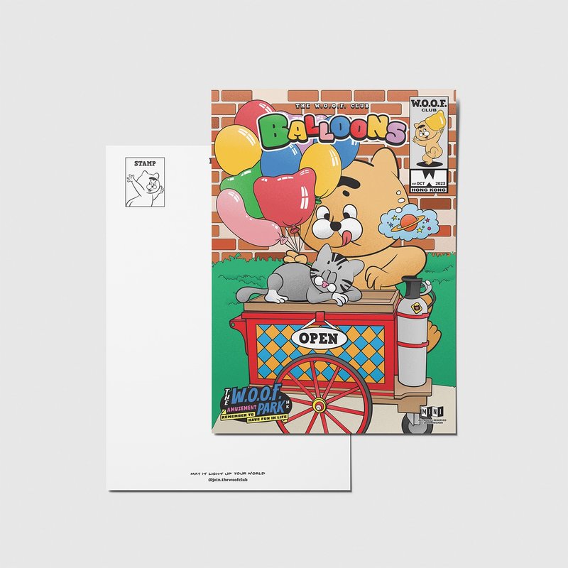W.O.O.F. Park 系列明信片 - 气球 - 卡片/明信片 - 纸 多色