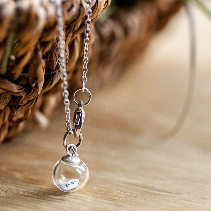 定制化刻字米雕手链-合金气泡手链。迷你气泡玻璃瓶直径只有1cm - 手链/手环 - 玻璃 银色