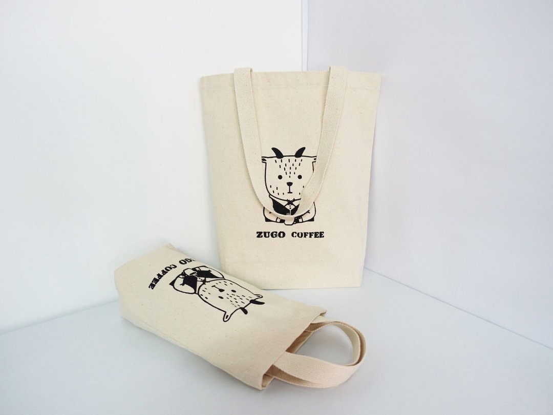 Goody Bag -帆布包+水壶袋  胖羊先生系列(可选择花色) - 随行杯提袋/水壶袋 - 棉 白色