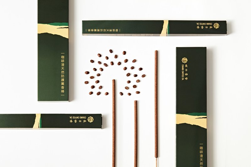 【长日咖啡】咖啡渣天然防护薰香棒 8 支装 - 香薰/精油/线香 - 纸 