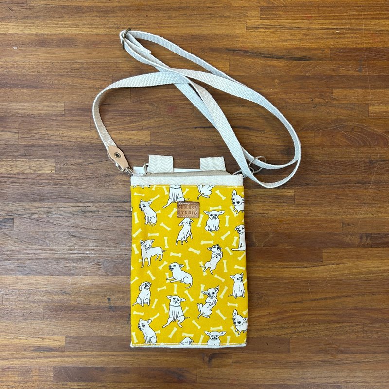 小巧收纳手机包  手机零钱包  柴柴款 随行日常手机收纳包 - 零钱包 - 棉．麻 