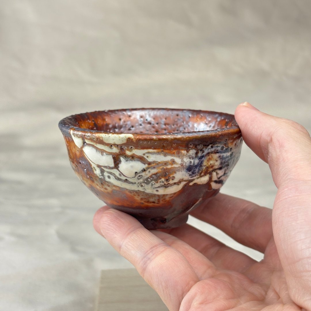 良时美器 志野釉变烧陶艺茶杯 60ml 台湾手作茶杯 - 茶具/茶杯 - 陶 咖啡色