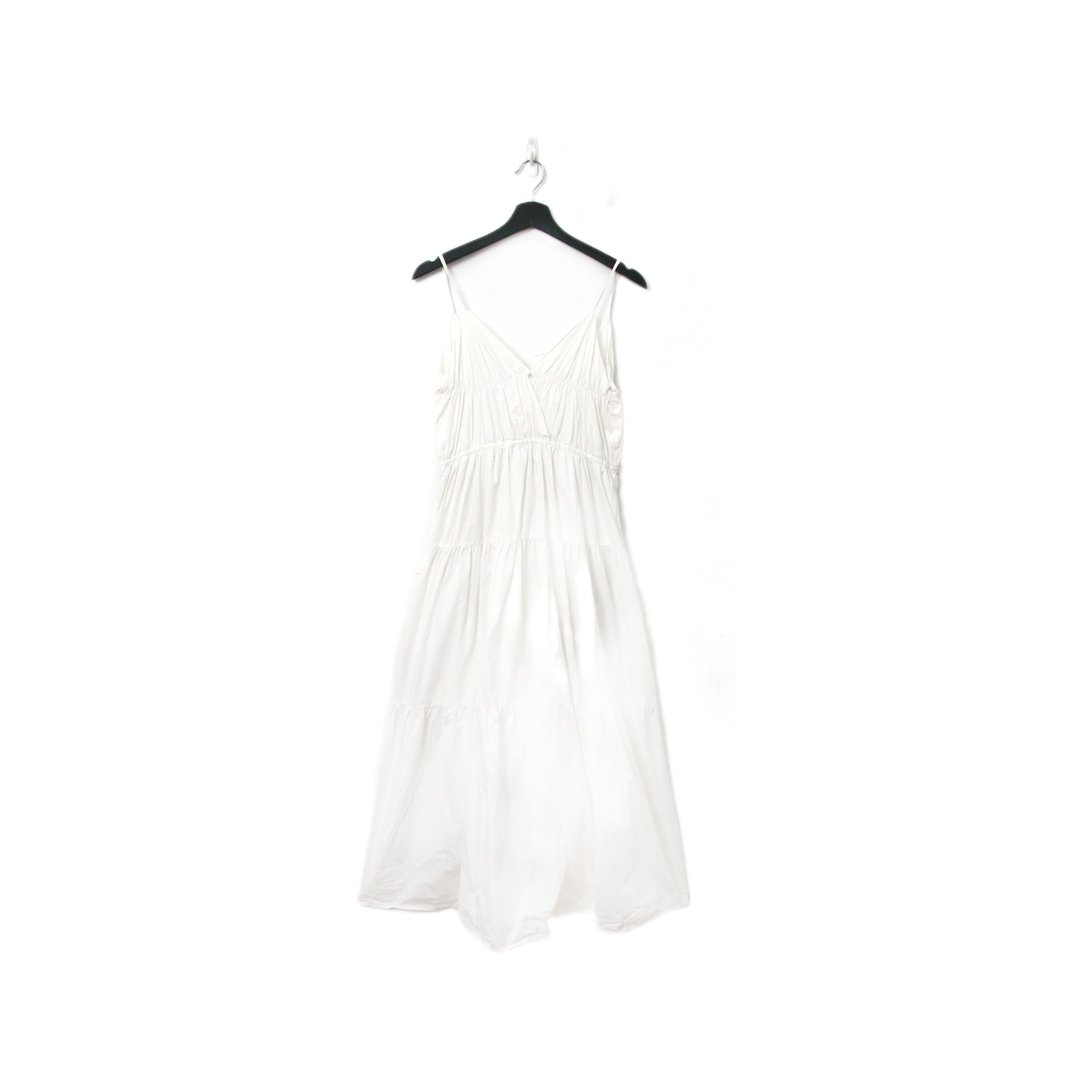 Back to Green-复古长洋装 细肩带 纯白Ls-50//vintage dress - 洋装/连衣裙 - 棉 